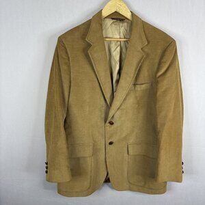 John Weitz Men’s 44 Camel Corduroy Blazer Sport Coat Vintage 70s USA Made